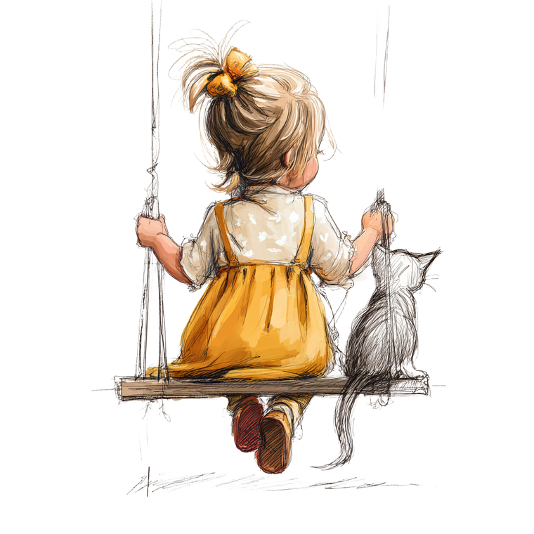 Swinging Baby Girl Vinyl Car Decal Sticker – Waterproof & UV-Resistant 3.4133333333333336"