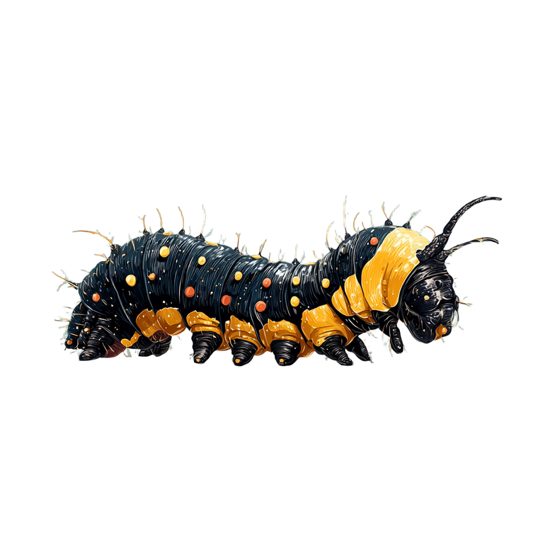 Illustrated Caterpillar Vinyl Car Decal Sticker – Waterproof & UV-Resistant 6.826666666666667"