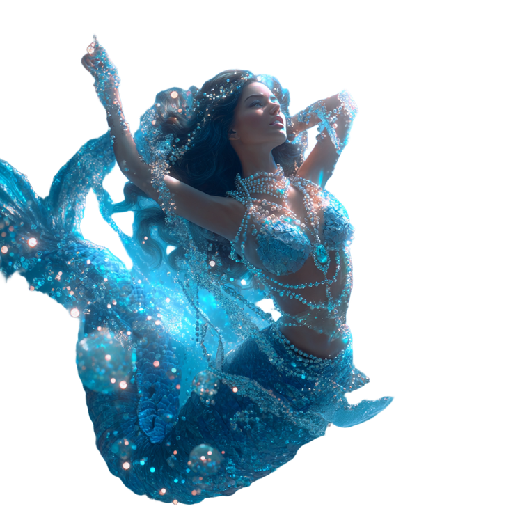 Sparkling Blue Mermaid Vinyl Car Decal Sticker – Waterproof & UV-Resistant 3.4133333333333336"
