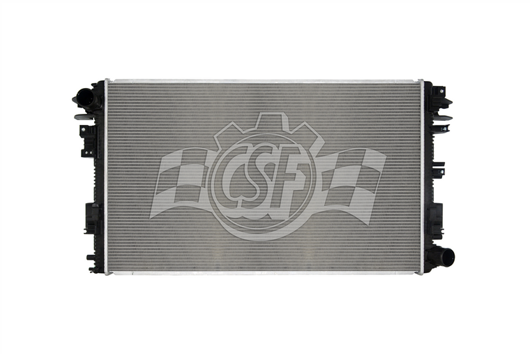 CSF Radiator 3944 Dual Core Row; Crossflow; Aluminum Core With Plastic Tanks; With Transmission Cooler; Without Radiator Cap