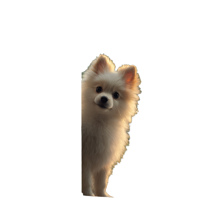 Curious Pomeranian Puppy Vinyl Car Decal Sticker – Waterproof & UV-Resistant 3.4133333333333336"