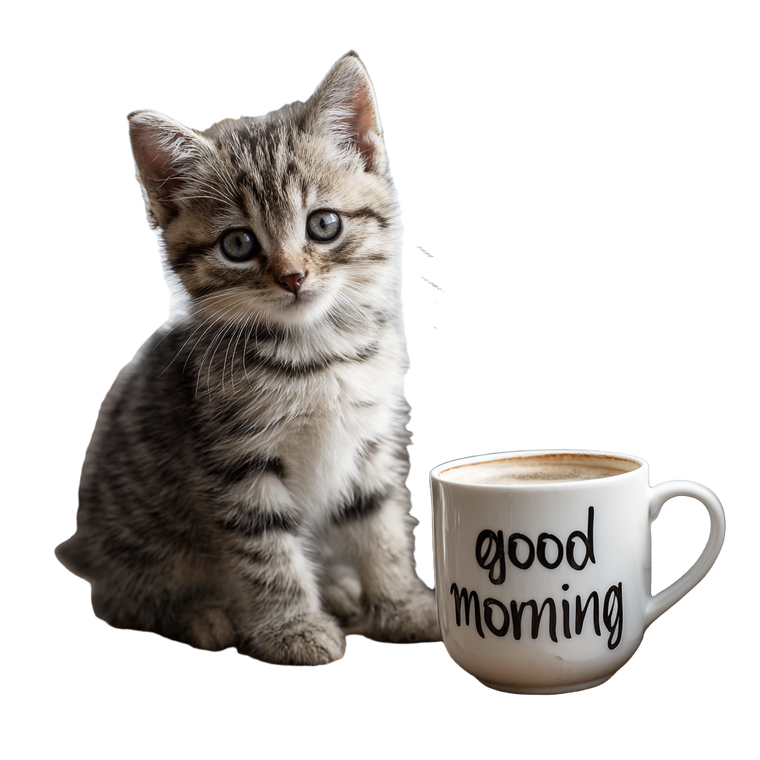 Kitten And Coffee Vinyl Car Decal Sticker – Waterproof & UV-Resistant 3.4133333333333336"