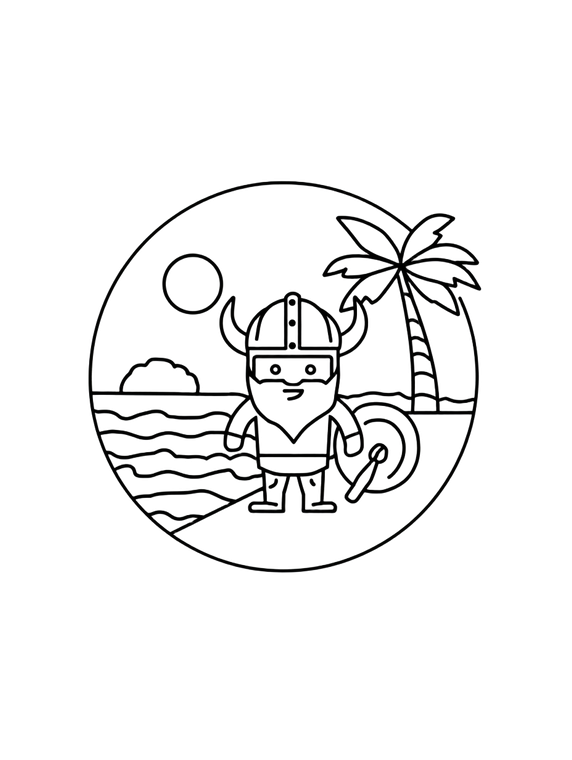 Cartoon Viking V4 Vinyl Car Decal Sticker – Waterproof & UV-Resistant 8.213333333333333"