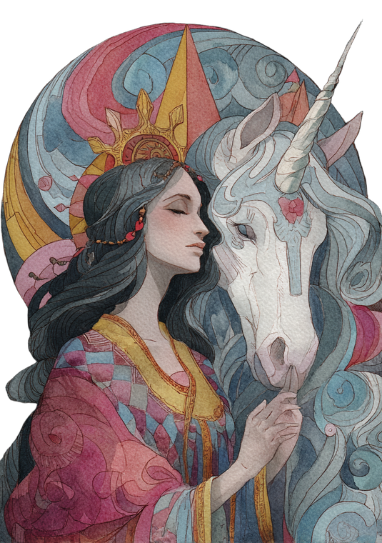 Shaman With Unicorn Vinyl Car Decal Sticker – Waterproof & UV-Resistant 4.32"