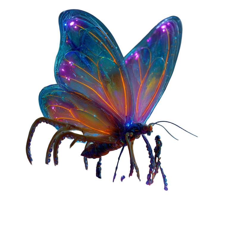 Cyberpunk Bioluminescent Butterfly Vinyl Car Decal Sticker – Waterproof & UV-Resistant 3.4133333333333336"