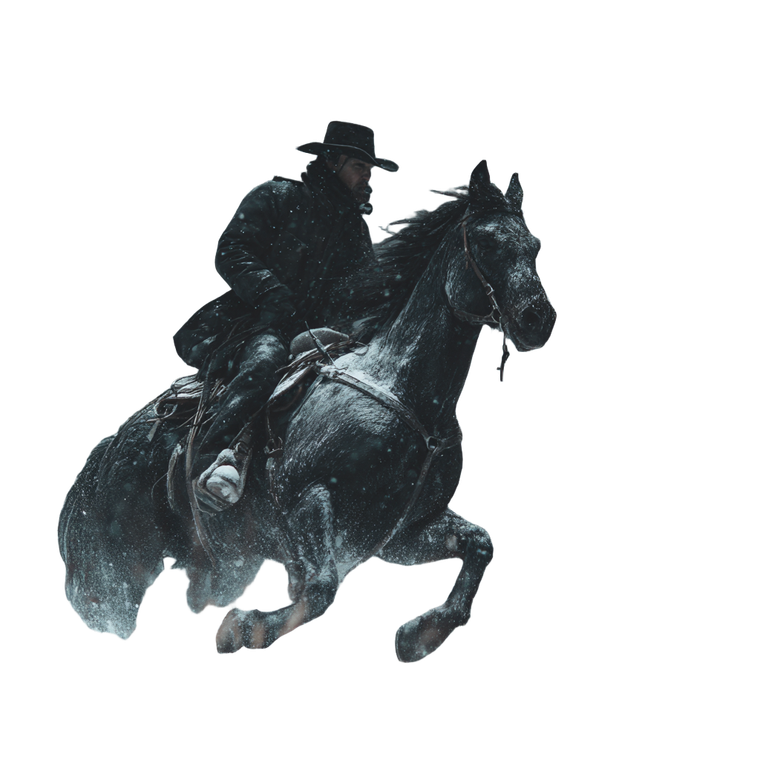 Snowy Cowboy Ride Vinyl Car Decal Sticker – Waterproof & UV-Resistant 3.4133333333333336"