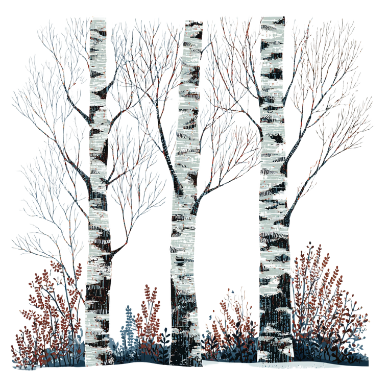 Folk Art Trees Vinyl Car Decal Sticker – Waterproof & UV-Resistant 3.4133333333333336"