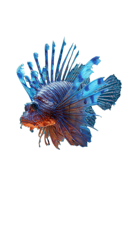 Blue Lionfish Fantasy Vinyl Car Decal Sticker – Waterproof & UV-Resistant 4.8533333333333335"