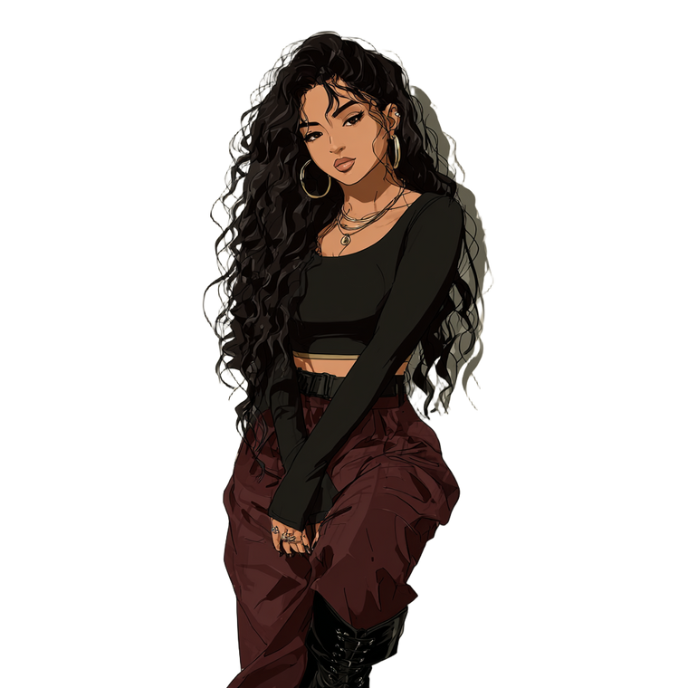 Chola Style Pose Vinyl Car Decal Sticker – Waterproof & UV-Resistant 3.4133333333333336"