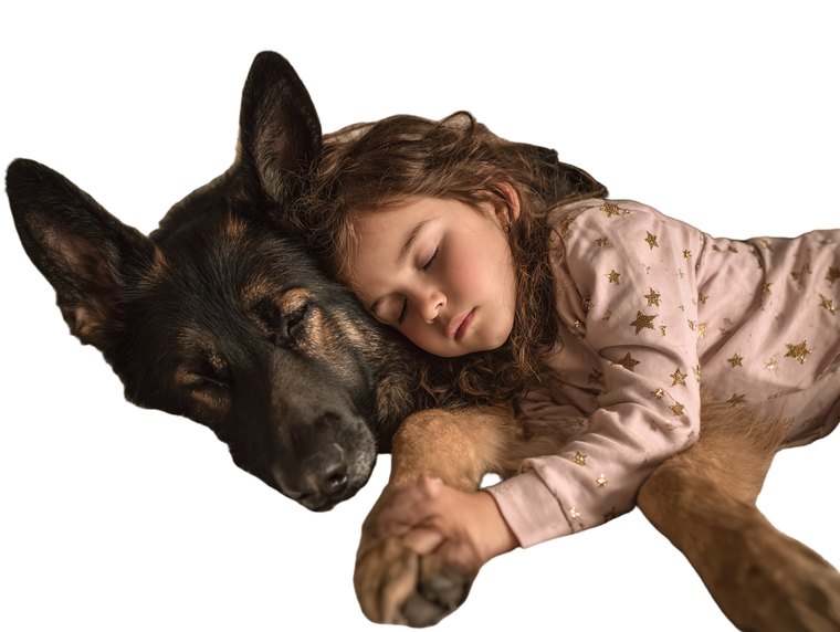 Sleeping Girl And Dog V2 Vinyl Car Decal Sticker – Waterproof & UV-Resistant 6.1866666666666665"
