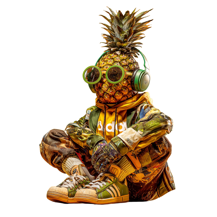 Breakdancing Pineapple Vinyl Car Decal Sticker – Waterproof & UV-Resistant 3.4133333333333336"