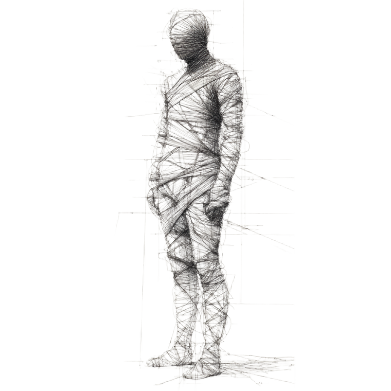 Thread-Wrapped Figure Vinyl Car Decal Sticker – Waterproof & UV-Resistant 3.4133333333333336"