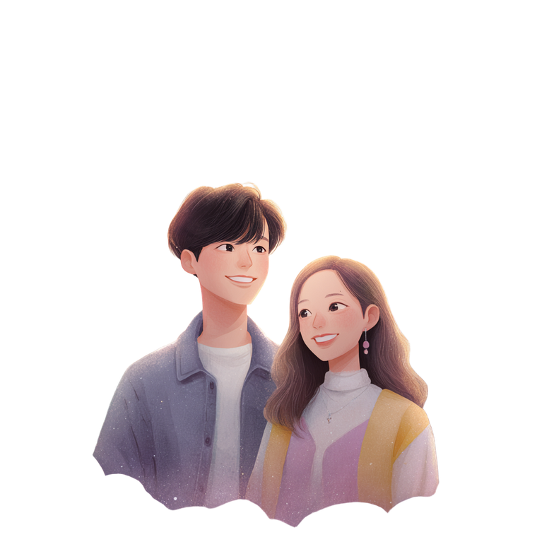 Korean Couple Smiling V2 Vinyl Car Decal Sticker – Waterproof & UV-Resistant 6.826666666666667"