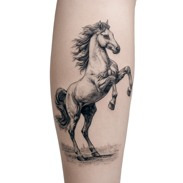 Horse Tattoo Vinyl Car Decal Sticker – Waterproof & UV-Resistant 3.4133333333333336"
