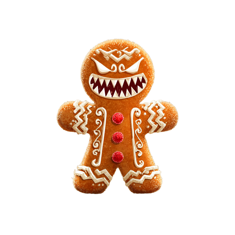 Evil Gingerbread Man Vinyl Car Decal Sticker – Waterproof & UV-Resistant 3.4133333333333336"