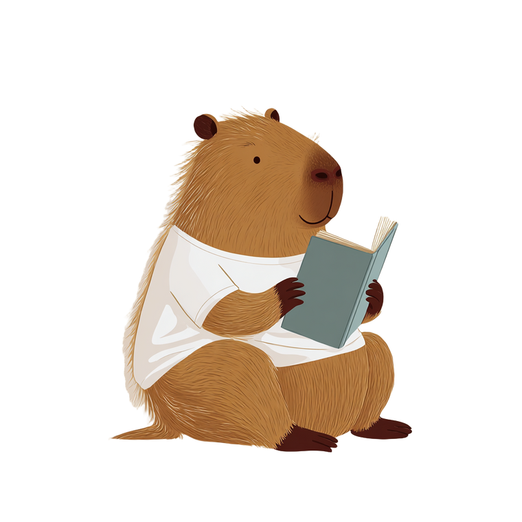 Capybara Studying Vinyl Car Decal Sticker – Waterproof & UV-Resistant 6.826666666666667"