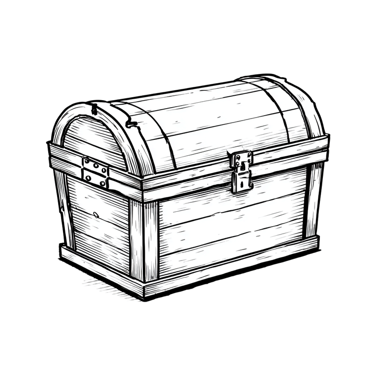 Stylized Treasure Chest Vinyl Car Decal Sticker – Waterproof & UV-Resistant 3.4133333333333336"