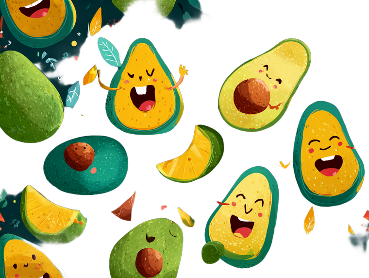 Smiling Avocado Vinyl Car Decal Sticker – Waterproof & UV-Resistant 6.1866666666666665"