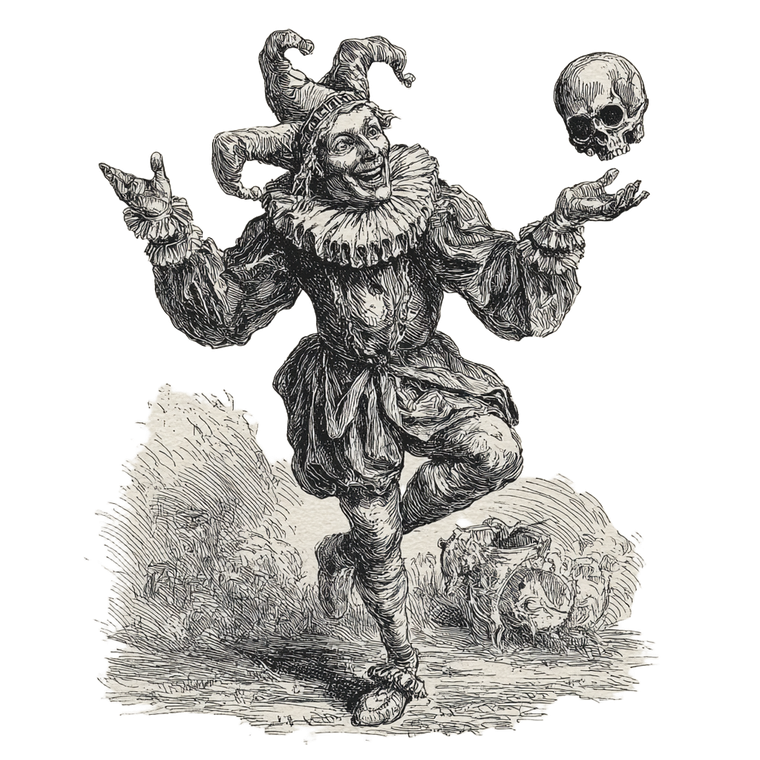 Victorian Jester Juggling Vinyl Car Decal Sticker – Waterproof & UV-Resistant 3.4133333333333336"