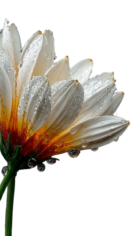 White Daisy Droplets Vinyl Car Decal Sticker – Waterproof & UV-Resistant 9.813333333333333"