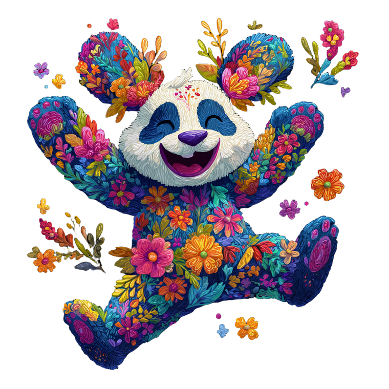Colorful Flower Panda Vinyl Car Decal Sticker – Waterproof & UV-Resistant 3.4133333333333336"