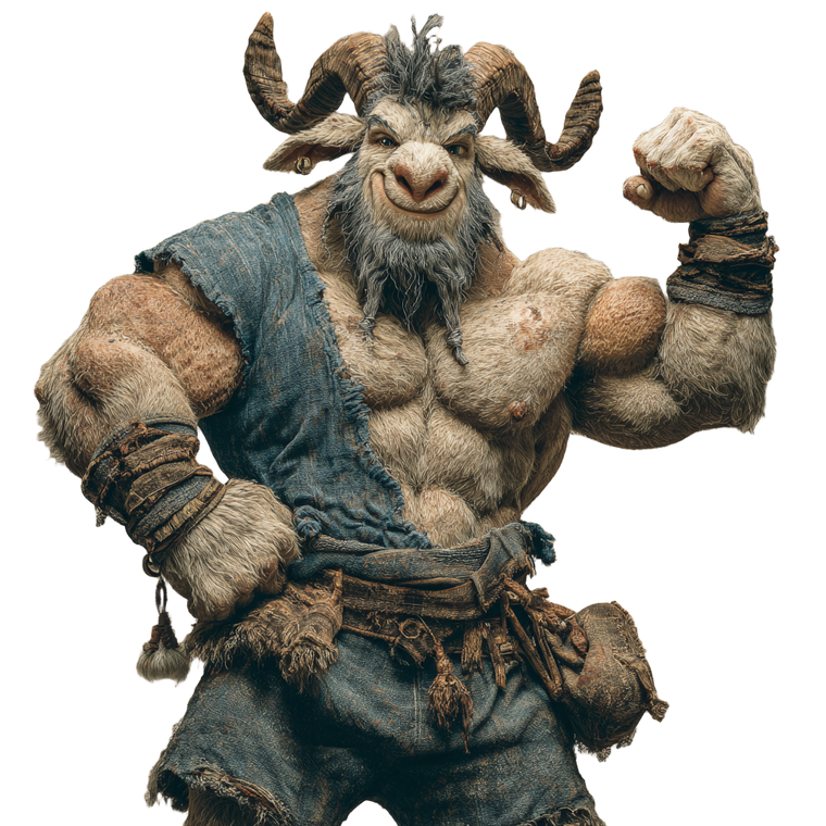 Hairy Goat Man Vinyl Car Decal Sticker – Waterproof & UV-Resistant 3.4133333333333336"