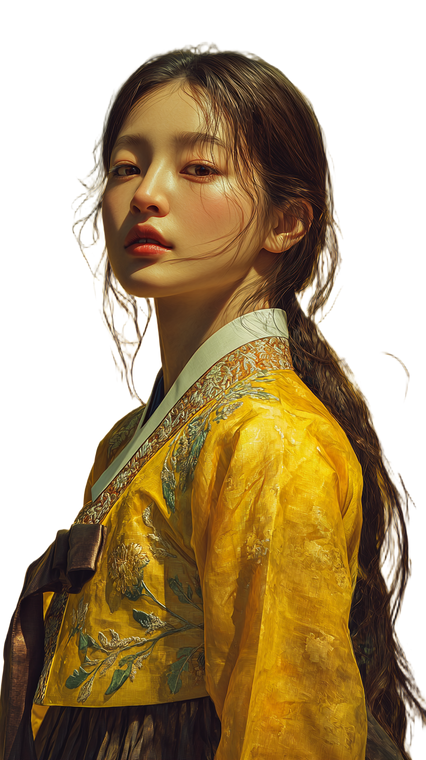 Korean Hanbok Portrait V12 Vinyl Car Decal Sticker – Waterproof & UV-Resistant 4.8533333333333335"