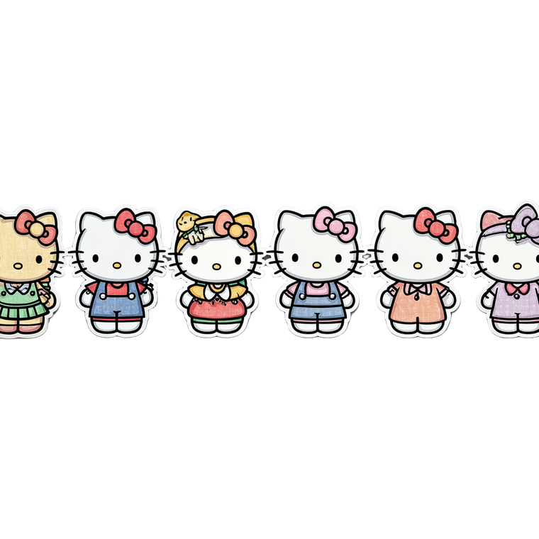 Colorful Hello Kitty Vinyl Car Decal Sticker – Waterproof & UV-Resistant 3.4133333333333336"