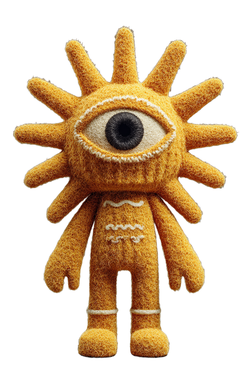 Felted Sun Plush Vinyl Car Decal Sticker – Waterproof & UV-Resistant 4.4