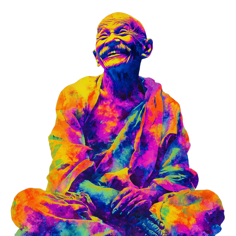 Smiling Meditating Monk Vinyl Car Decal Sticker – Waterproof & UV-Resistant 3.4133333333333336"