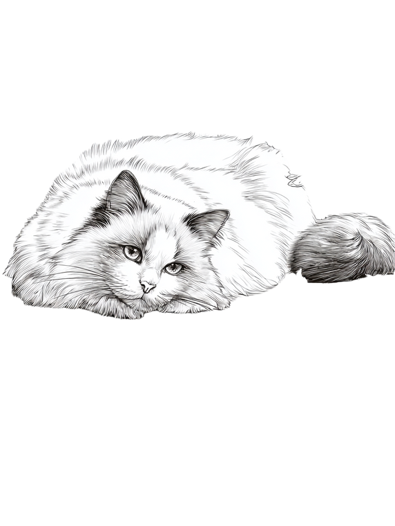 Ragdoll Cat Coloring V2 Vinyl Car Decal Sticker – Waterproof & UV-Resistant 4.1066666666666665"