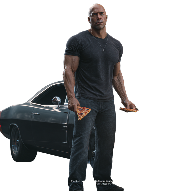 Muscular Pizza Man Vinyl Car Decal Sticker – Waterproof & UV-Resistant 6.826666666666667"