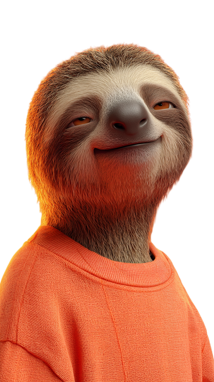 Stylish Sloth Portrait V2 Vinyl Car Decal Sticker – Waterproof & UV-Resistant 4.8533333333333335"