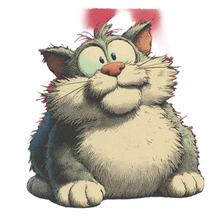 Fat Kitten Cartoon Vinyl Car Decal Sticker – Waterproof & UV-Resistant 3.4133333333333336"