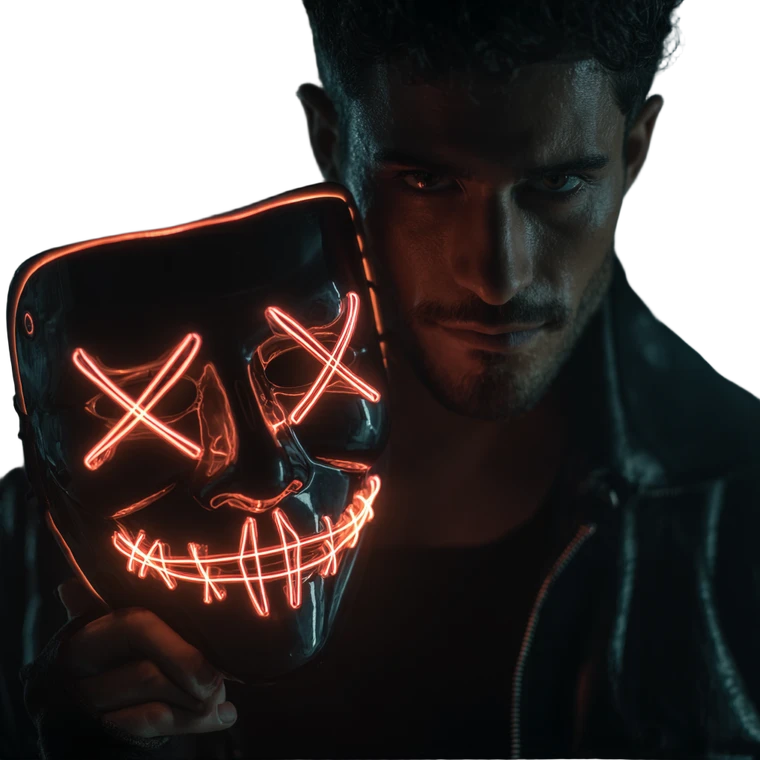 Cyberpunk Mask Portrait Vinyl Car Decal Sticker – Waterproof & UV-Resistant 3.4133333333333336"