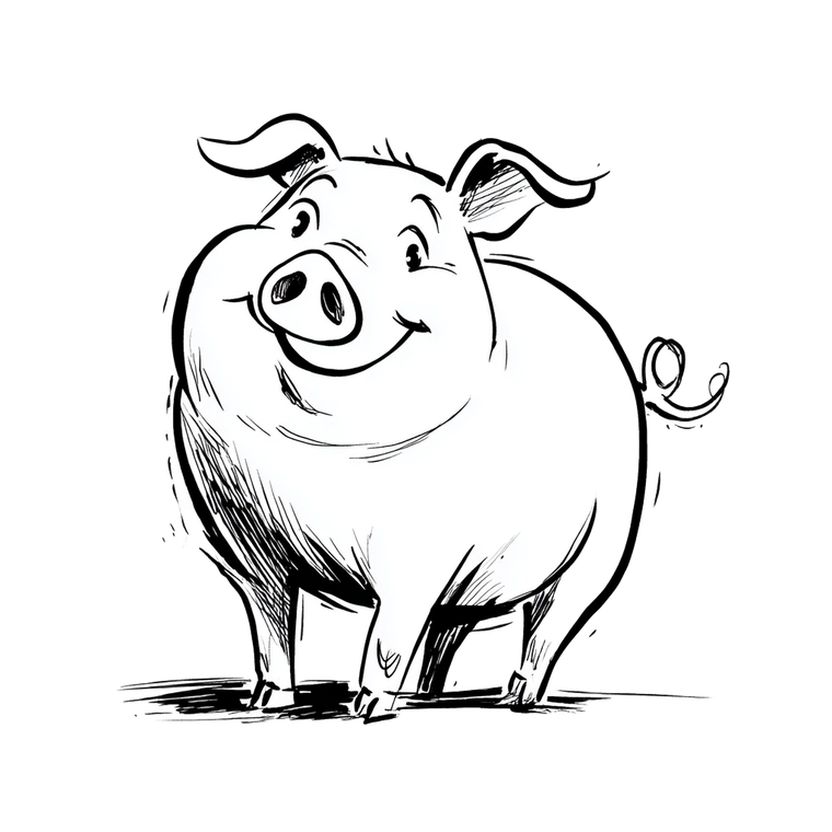 Cartoon Pig V4 Vinyl Car Decal Sticker – Waterproof & UV-Resistant 3.4133333333333336"