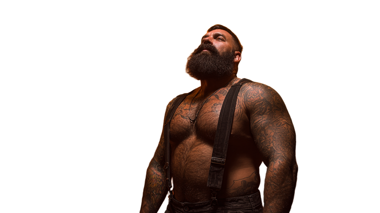 Hairy Bearded Man V2 Vinyl Car Decal Sticker – Waterproof & UV-Resistant 2.72"