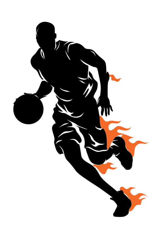 Dynamic Basketball Player V4 Vinyl Car Decal Sticker – Waterproof & UV-Resistant 8.96"