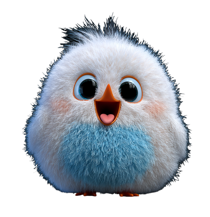 Fluffy Happy Bird Vinyl Car Decal Sticker – Waterproof & UV-Resistant 3.52"
