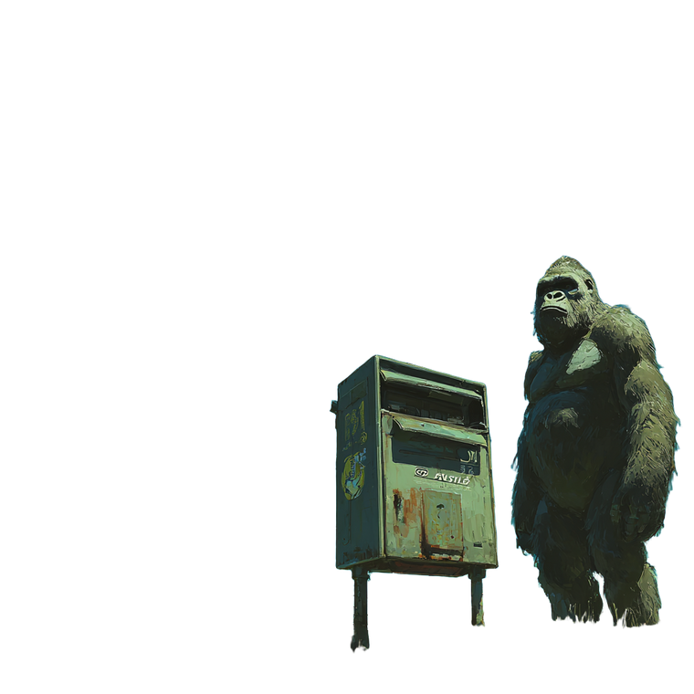 Ape At Mailbox Vinyl Car Decal Sticker – Waterproof & UV-Resistant 3.4133333333333336"