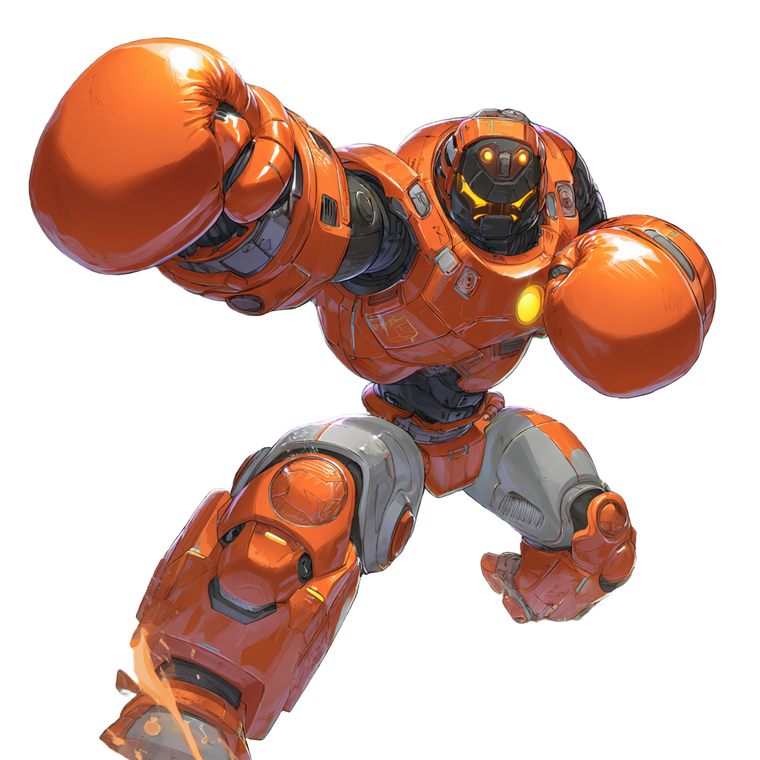 Battlin Boxer Robot Vinyl Car Decal Sticker – Waterproof & UV-Resistant 3.4133333333333336"