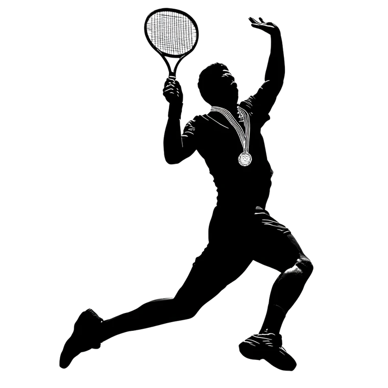 Tennis Champion Silhouette Vinyl Car Decal Sticker – Waterproof & UV-Resistant 3.4133333333333336"