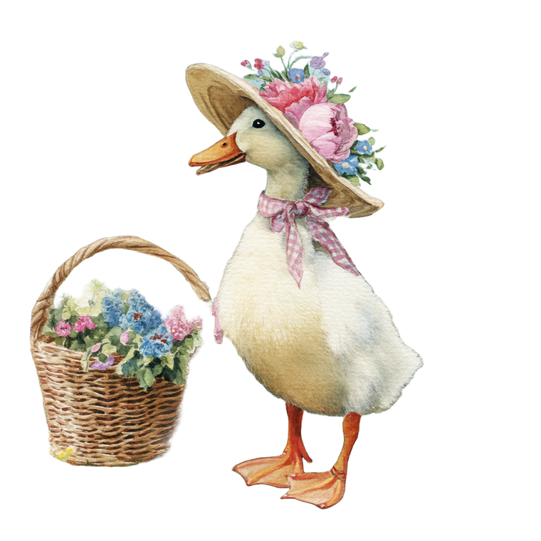 Floral Duckling Vinyl Car Decal Sticker – Waterproof & UV-Resistant 3.4133333333333336"