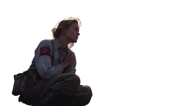 Wwii Nurse Comforting Vinyl Car Decal Sticker – Waterproof & UV-Resistant 2.72"