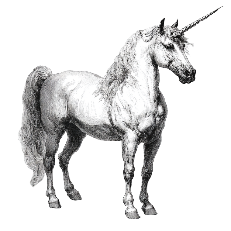Vintage Unicorn Drawing V2 Vinyl Car Decal Sticker – Waterproof & UV-Resistant 6.826666666666667"