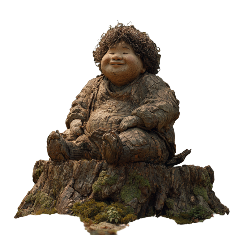 Personified Tree Stump Vinyl Car Decal Sticker – Waterproof & UV-Resistant 3.4133333333333336"