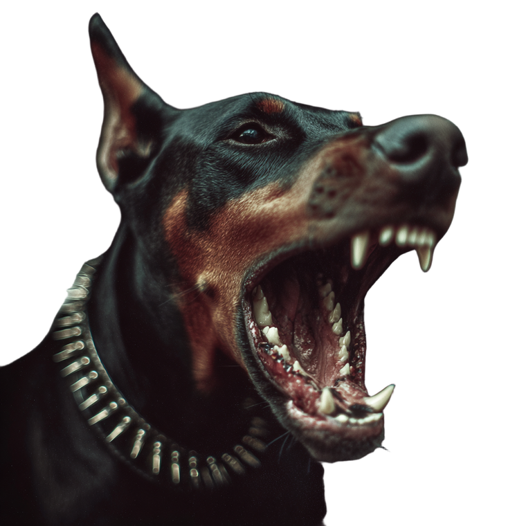Vicious Doberman Barking Vinyl Car Decal Sticker – Waterproof & UV-Resistant 3.4133333333333336"