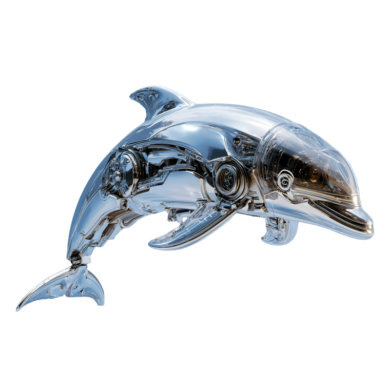 Futuristic Dolphin Cyborg Vinyl Car Decal Sticker – Waterproof & UV-Resistant 6.826666666666667"