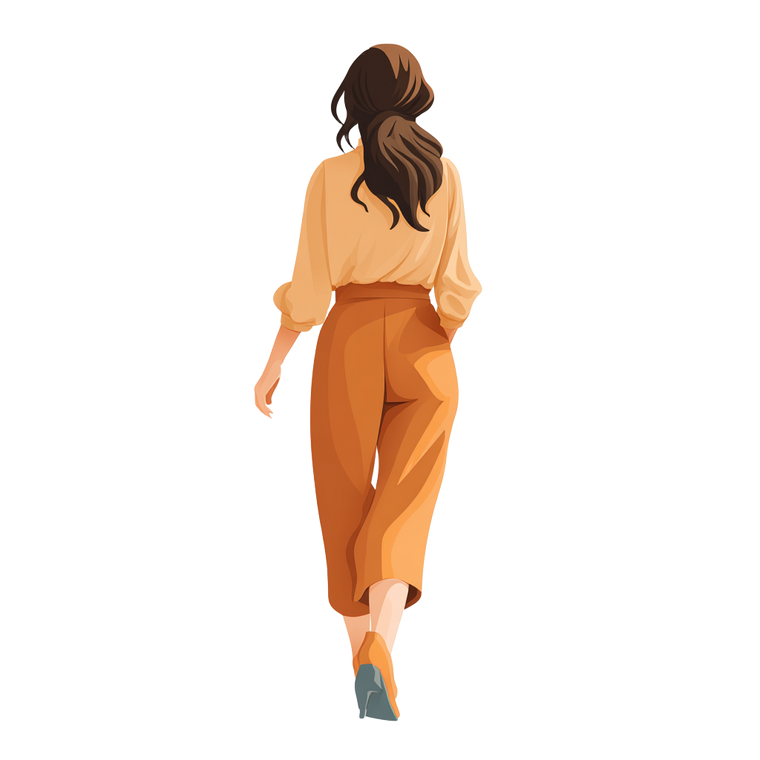 Walking Woman Illustration Vinyl Car Decal Sticker – Waterproof & UV-Resistant 3.4133333333333336"
