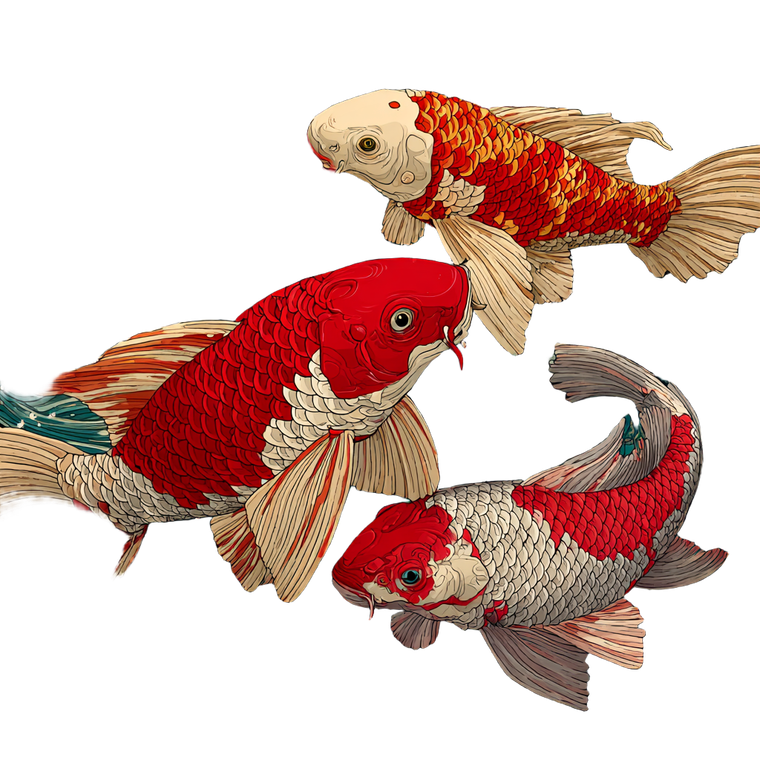Manga Koi Fish Vinyl Car Decal Sticker – Waterproof & UV-Resistant 3.4133333333333336"